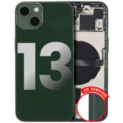 Back Housing W/ Small Components Pre-Installed Compatible For iPhone 13 (US Version) (Used OEM Pull: Grade C) (Green)