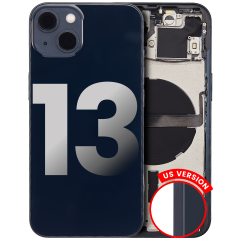 Back Housing W/ Small Components Pre-Installed Compatible For iPhone 13 (US Version) (Used OEM Pull: Grade B) (Midnight)