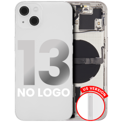 Back Housing W/ Small Components Pre-Installed Compatible For iPhone 13 (US Version) (No Logo) (Aftermarket Plus) (Starlight)