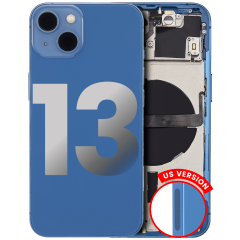 Back Housing W/ Small Components Pre-Installed Compatible For iPhone 13 (US Version) (Used OEM Pull: Grade A) (Blue)