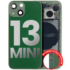 Back Housing W/ Small Components Pre-Installed Compatible For iPhone 13 Mini (International Version) (Used OEM Pull: Grade A) (Green)