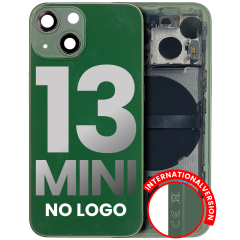 Back Housing W/ Small Components Pre-Installed Compatible For iPhone 13 Mini (No Logo) (Aftermarket Plus) (International Version) (Green)