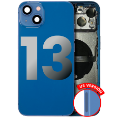 Back Housing W/ Small Components Pre-Installed Compatible For iPhone 13 (US Version) (Used OEM Pull: Grade C) (Blue)