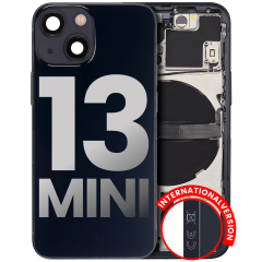 Back Housing W/ Small Components Pre-Installed Compatible For iPhone 13 Mini (International Version) (Used OEM Pull: Grade A) (Midnight)