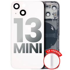 Back Housing W/ Small Components Pre-Installed Compatible For iPhone 13 Mini (US Version) (Used OEM Pull: Grade A) (Starlight)
