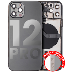 Back Housing W/ Small Components Pre-Installed Compatible For iPhone 12 Pro (International Version) (Used OEM Pull: Grade A) (Graphite)