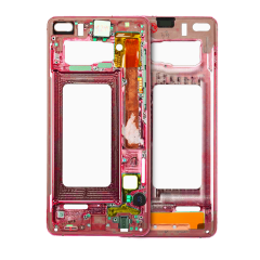 Mid-Frame Housing Compatible For Samsung Galaxy S10 (With Small Parts) (Cardinal Red)