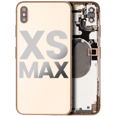 Back Housing W/ Small Components Pre-Installed Compatible For iPhone XS Max (Used OEM Pull: Grade B) (Gold)