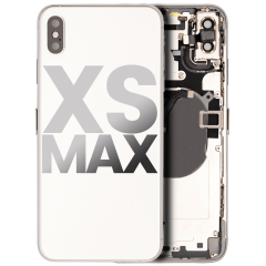 Back Housing W/ Small Components Pre-Installed Compatible For iPhone XS Max (Used OEM Pull: Grade C) (Silver)