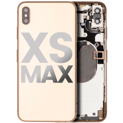 Back Housing W/ Small Components Pre-Installed Compatible For iPhone XS Max (Used OEM Pull: Grade C) (Gold)