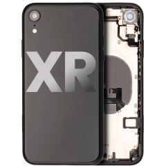 Back Housing W/ Small Components Pre-Installed Compatible For iPhone XR (Used OEM Pull: Grade A) (Black)