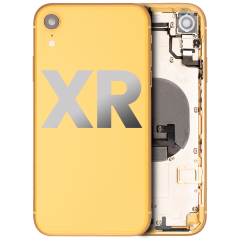 Back Housing W/ Small Components Pre-Installed Compatible For iPhone XR (Used OEM Pull: Grade A) (Yellow)