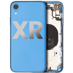 Back Housing W/ Small Components Pre-Installed Compatible For iPhone XR (Used OEM Pull: Grade A) (Blue)