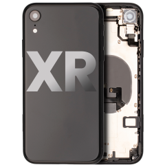 Back Housing W/ Small Components Pre-Installed Compatible For iPhone XR (Used OEM Pull: Grade B) (Black)