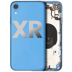 Back Housing W/ Small Components Pre-Installed Compatible For iPhone XR (Used OEM Pull: Grade B) (Blue)