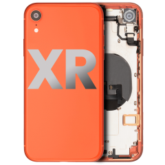 Back Housing W/ Small Components Pre-Installed Compatible For iPhone XR (Used OEM Pull: Grade B) (Coral)