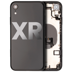 Back Housing W/ Small Components Pre-Installed Compatible For iPhone XR (Used OEM Pull: Grade C) (Black)