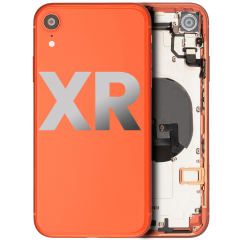 Back Housing W/ Small Components Pre-Installed Compatible For iPhone XR (Used OEM Pull: Grade C) (Coral)