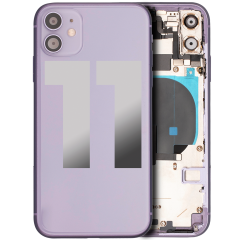 Back Housing W/ Small Components Pre-Installed Compatible For iPhone 11 (Used OEM Pull: Grade A) (Purple)