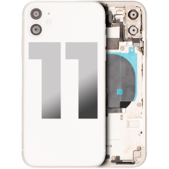 Back Housing W/ Small Components Pre-Installed Compatible For iPhone 11 (Used OEM Pull: Grade A) (White)