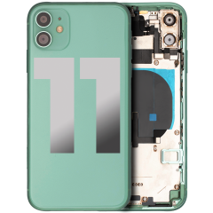 Back Housing W/ Small Components Pre-Installed Compatible For iPhone 11 (Used OEM Pull: Grade B) (Green)