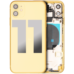 Back Housing W/ Small Components Pre-Installed Compatible For iPhone 11 (Used OEM Pull: Grade B) (Yellow)