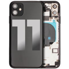 Back Housing W/ Small Components Pre-Installed Compatible For iPhone 11 (Used OEM Pull: Grade C) (Black)