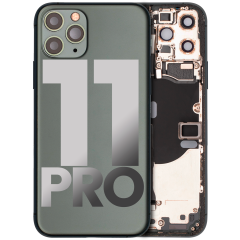 Back Housing W/ Small Components Pre-Installed Compatible For iPhone 11 Pro (Used OEM Pull: Grade A) (Matte Midnight Green)