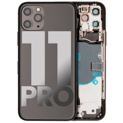 Back Housing W/ Small Components Pre-Installed Compatible For iPhone 11 Pro (Used OEM Pull: Grade B) (Matte Space Gray)