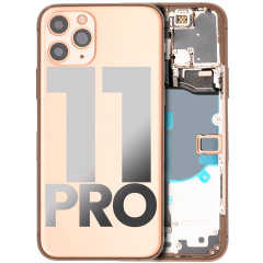 Back Housing W/ Small Components Pre-Installed Compatible For iPhone 11 Pro (Used OEM Pull: Grade B) (Gold)