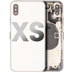 Back Housing W/ Small Components Pre-Installed Compatible For iPhone XS (Used OEM Pull: Grade B) (Silver)