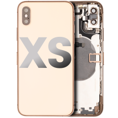 Back Housing W/ Small Components Pre-Installed Compatible For iPhone XS (Used OEM Pull: Grade B) (Gold)