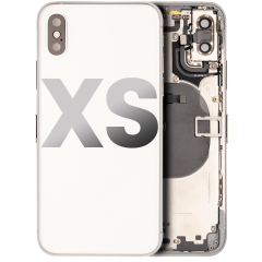 Back Housing W/ Small Components Pre-Installed Compatible For iPhone XS (Used OEM Pull: Grade C) (Silver)