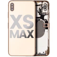 Back Housing W/ Small Components Pre-Installed Compatible For iPhone XS Max (Used OEM Pull: Grade A) (Gold)