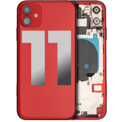 Back Housing W/ Small Components Pre-Installed Compatible For iPhone 11 (Used OEM Pull: Grade A) (Red)