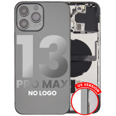 Back Housing W/ Small Components Pre-Installed Compatible For iPhone 13 Pro Max (US Version) (No Logo) (Aftermarket Plus) (Graphite)