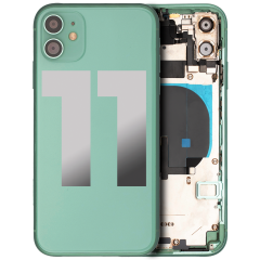 Back Housing W/ Small Components Pre-Installed Compatible For iPhone 11 (Used OEM Pull: Grade C) (Green)