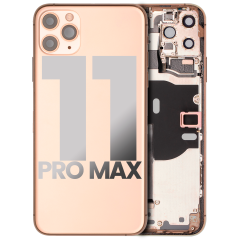 Back Housing W/ Small Components Pre-Installed Compatible For iPhone 11 Pro Max (Used OEM Pull: Grade A) (Gold)