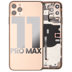 Back Housing W/ Small Components Pre-Installed Compatible For iPhone 11 Pro Max (Used OEM Pull: Grade C) (Gold)