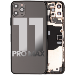 Back Housing W/ Small Components Pre-Installed Compatible For iPhone 11 Pro Max (Used OEM Pull: Grade C) (Space Gray)