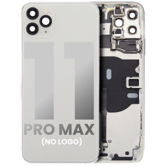 Back Housing W/ Small Components Pre-Installed Compatible For iPhone 11 Pro Max (No Logo) (Aftermarket Plus) (Silver)