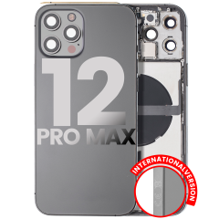Back Housing W/ Small Components Pre-Installed Compatible For iPhone 12 Pro Max (International Version) (Used OEM Pull: Grade A) (Graphite)