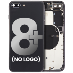 Back Housing W/ Small Components Pre-Installed Compatible For iPhone 8 Plus (No Logo) (Aftermarket Plus) (Space Gray)
