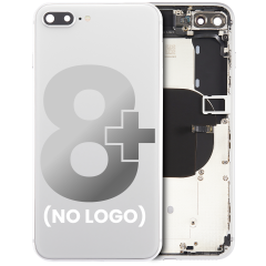 Back Housing W/ Small Components Pre-Installed Compatible For iPhone 8 Plus (No Logo) (Aftermarket Plus) (Silver)