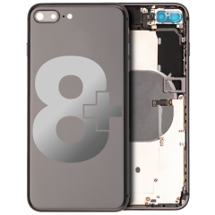 Back Housing W/ Small Components Pre-Installed Compatible For iPhone 8 Plus (Used OEM Pull: Grade A) (Space Gray)