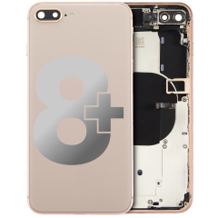 Back Housing W/ Small Components Pre-Installed Compatible For iPhone 8 Plus (Used OEM Pull: Grade B) (Gold)