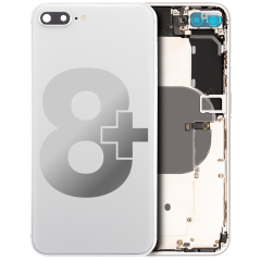 Back Housing W/ Small Components Pre-Installed Compatible For iPhone 8 Plus (Used OEM Pull: Grade C) (Silver)