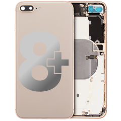 Back Housing W/ Small Components Pre-Installed Compatible For iPhone 8 Plus (Used OEM Pull: Grade C) (Gold)