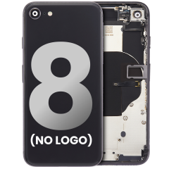 Back Housing W/ Small Components Pre-Installed Compatible For iPhone 8 (No Logo) (Aftermarket Plus) (Space Gray)