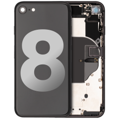 Back Housing W/ Small Components Pre-Installed Compatible For iPhone 8 (Used OEM Pull: Grade C) (Space Gray)